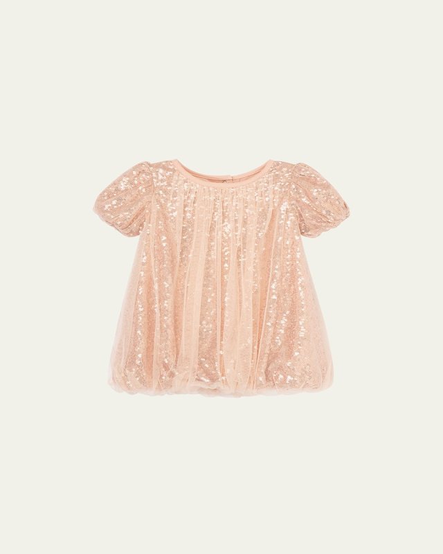 Girl's Sequin Mesh Shift Dress, Size 12M-24